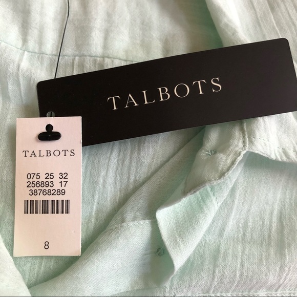 Talbots Pale Green Gossamer Thin Cotton Top - Picture 11 of 13